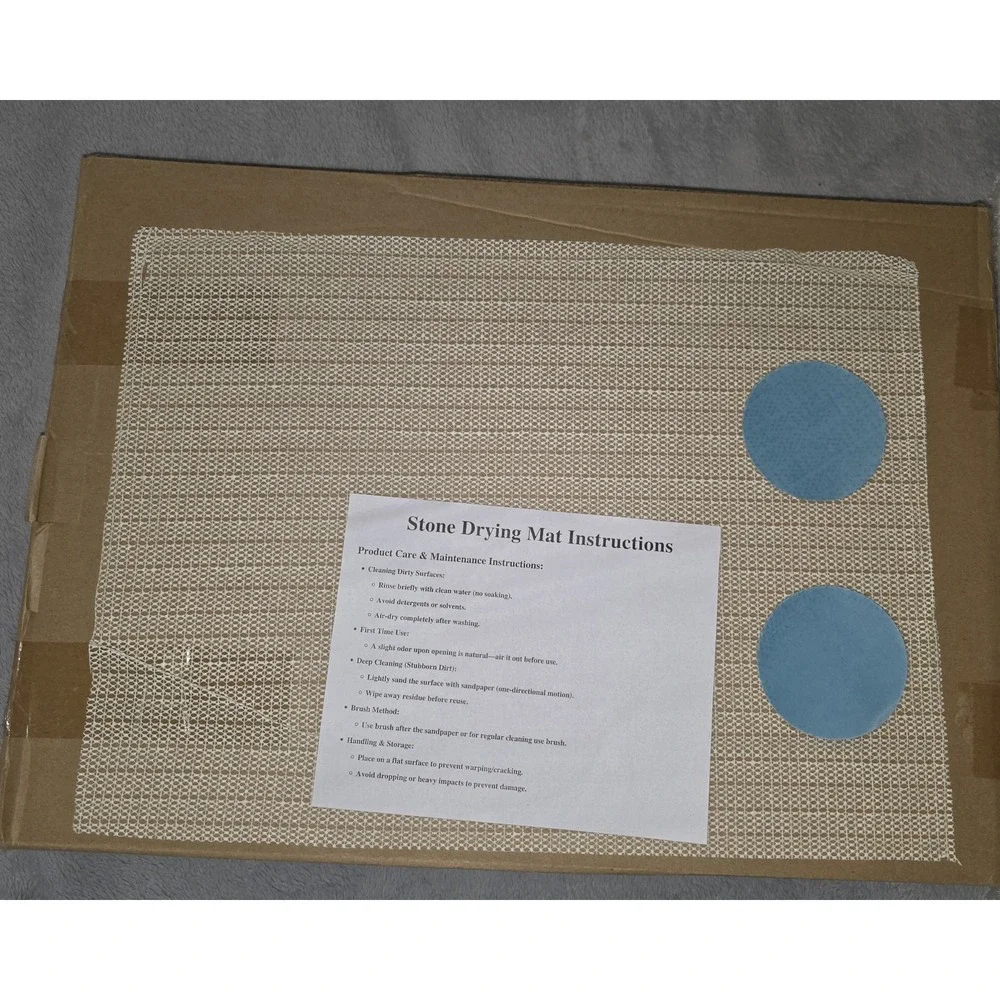 Large Stone Dish Drying Mat Kit for Kitchen Counter White New In Box NWT New!‎